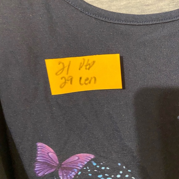 Women's Navy Blue Butterfly Print Cold Shoulder Top - Picture 5 of 5